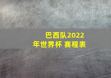 巴西队2022年世界杯 赛程表